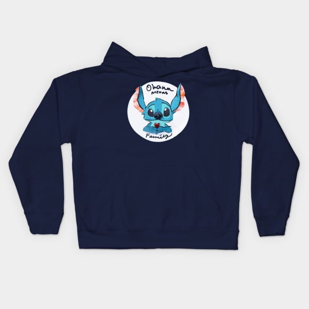 Stitch - Ohana means Family ! Kids Hoodie by Joker & Angel